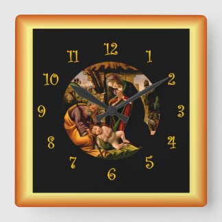 Botticelli ~ The Adoration of the Christ Child ~ Square Wall Clock