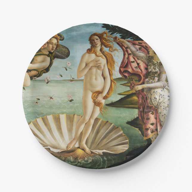 BOTTICELLI - The birth of Venus 1483 Paper Plate (Front)