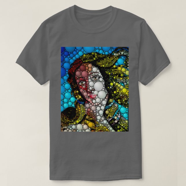 Botticelli Venus circlism pixel portrait T-Shirt (Design Front)