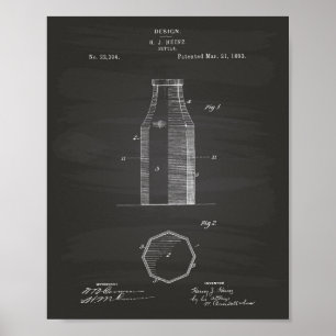 Bottle 1893 Patent Art Chalkboard Poster