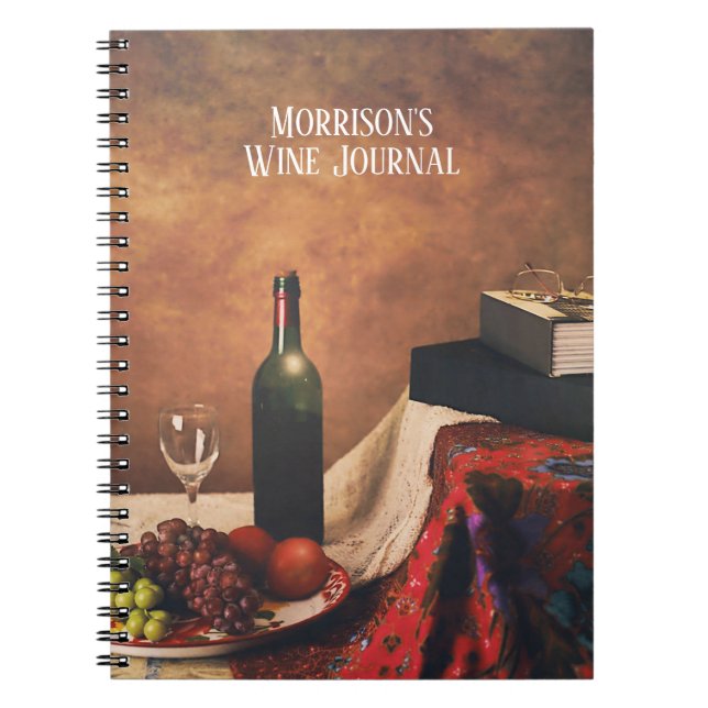 Bottle and Books/Personalised Wine Journal (Front)