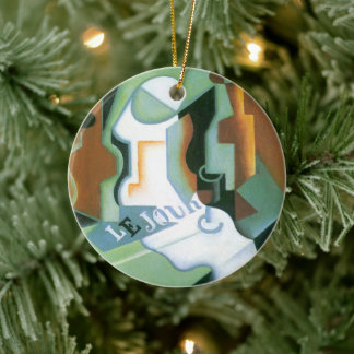 Bottle and Fruit Dish by Juan Gris, Vintage Cubism Ceramic Tree Decoration