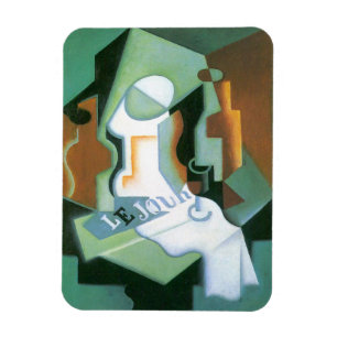 Bottle and Fruit Dish by Juan Gris, Vintage Cubism Magnet