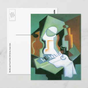 Bottle and Fruit Dish by Juan Gris, Vintage Cubism Postcard