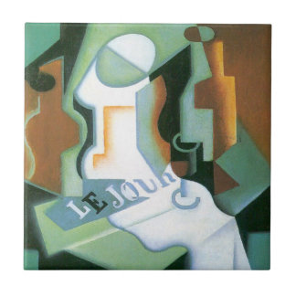 Bottle and Fruit Dish by Juan Gris, Vintage Cubism Tile
