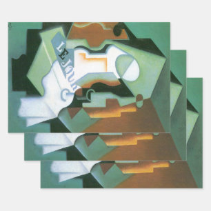 Bottle and Fruit Dish by Juan Gris, Vintage Cubism Wrapping Paper Sheet