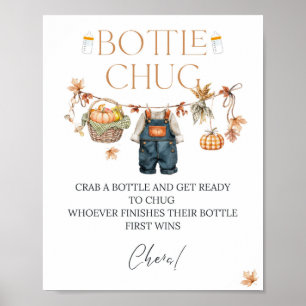 Bottle Chug Baby SHower Pumpkin  Poster