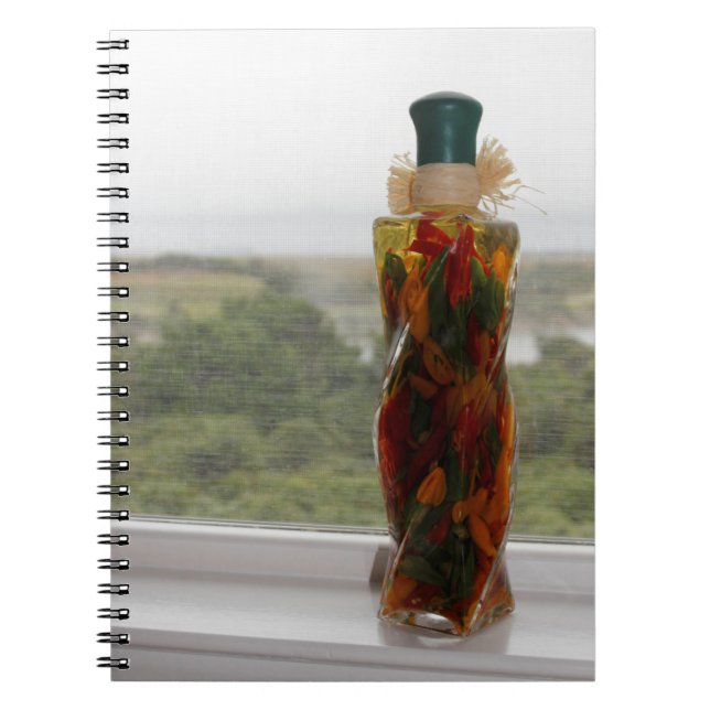 Bottle Filled with Sweet Bell Peppers Notebook (Front)