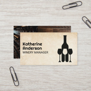 Bottle Glasses Logo   Wine Collection Business Card