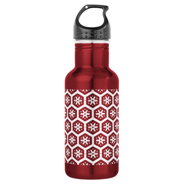 Bottle - Graphic Snowflake in White (Front)