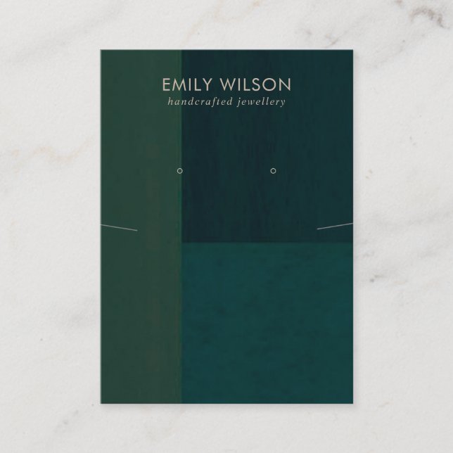 BOTTLE GREEN COLOR BLOCK NECKLACE EARRING DISPLAY BUSINESS CARD (Front)