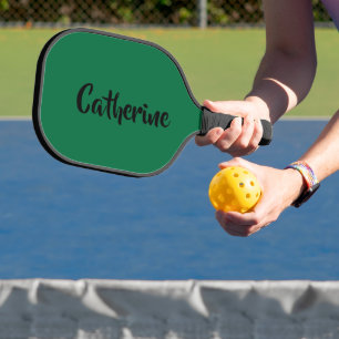 Bottle Green Elegant Name Trendy Minimalist Pickleball Paddle