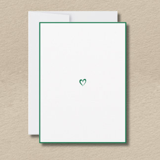 Bottle Green Minimal Border Little Heart No Text Card