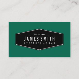 Bottle Green Retro Elegant Attorney Business Card