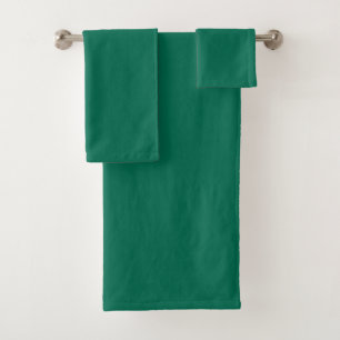 Bottle green (solid colour)  bath towel set