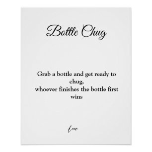 Bottle hug baby shower game poster