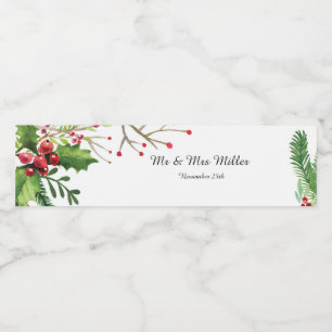 Bottle Label Botanical Watercolor Wedding