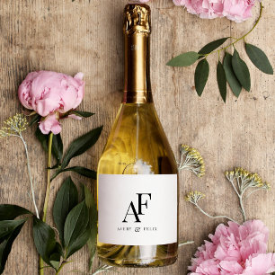 Bottle Labels Wedding   Monogram Champagne Label