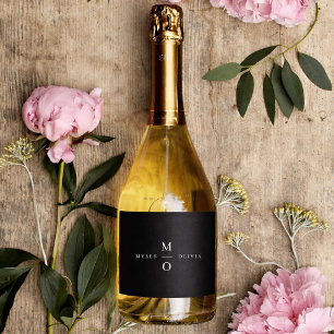 Bottle Labels Wedding   Monogram Champagne Label