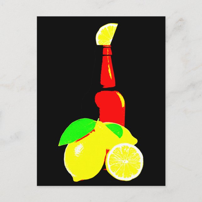 Bottle of Beer and Lemons Postcard (Front)