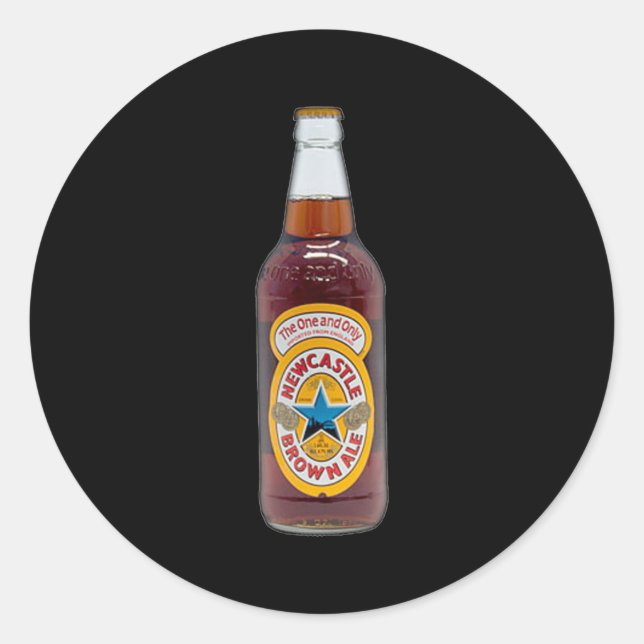 Bottle Of Brown Ale Classic Round Sticker (Front)