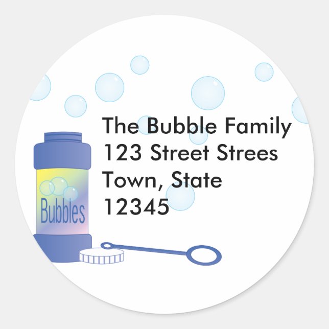 Bottle of Bubbles Classic Round Sticker (Front)