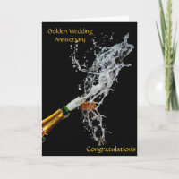 Bottle of Champagne Golden Wedding Anniversary