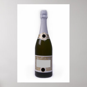 Bottle of Champagne with blank label Poster