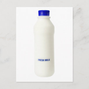 Bottle of fresh milk postcard