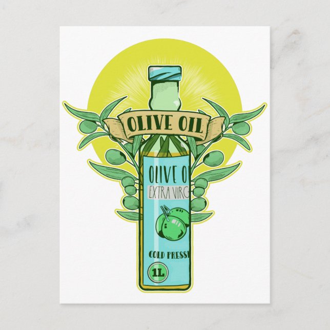 Bottle of olive oil postcard (Front)