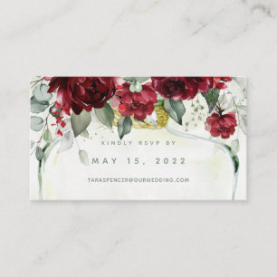 Bottle Of Peonies Wedding Online RSVP Card