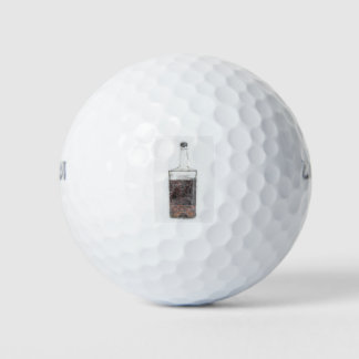 Bottle of whisky. Hand drawn illustration of Disti Golf Balls