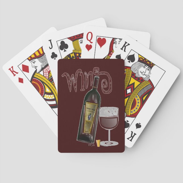 Bottle of Wine (burgundy) Playing Cards (Back)