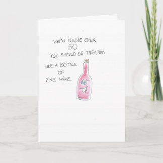bottle of wine card
