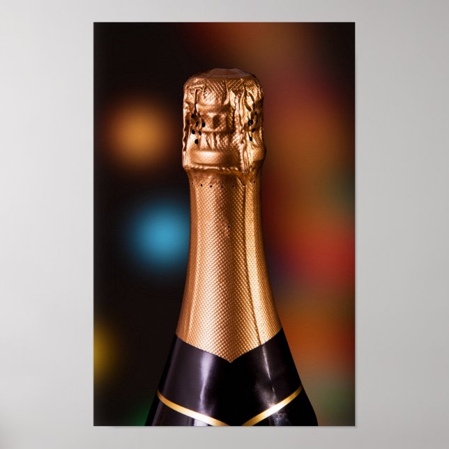 Bottle of wine or champagne poster (Front)
