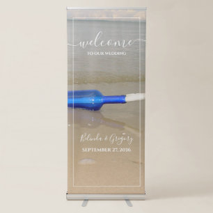 Bottle On Beach Sand Wedding Welcome Sign