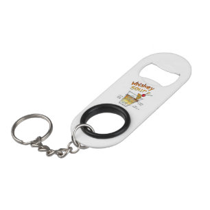BOTTLE OPENER KEYCHAIN, WHISKEY SOUR RECIPE ART