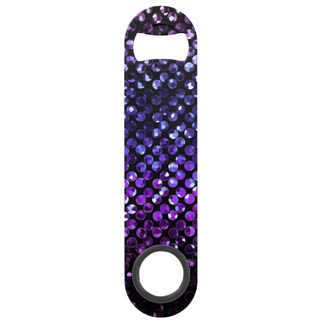 Bottle Opener Purple Crystal Bling Strass (Front)