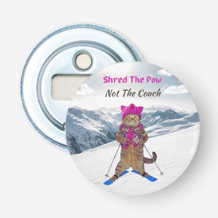 Bottle Opener, Shred the Pow Ski Cat Opener