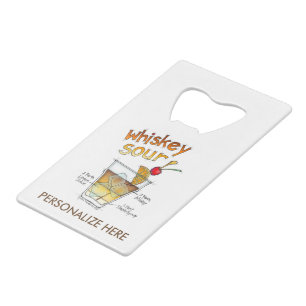 BOTTLE OPENER - WHISKEY SOUR RECIPE COCKTAIL ART