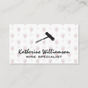 Bottle Opener   Wine Glass Pattern Business Card