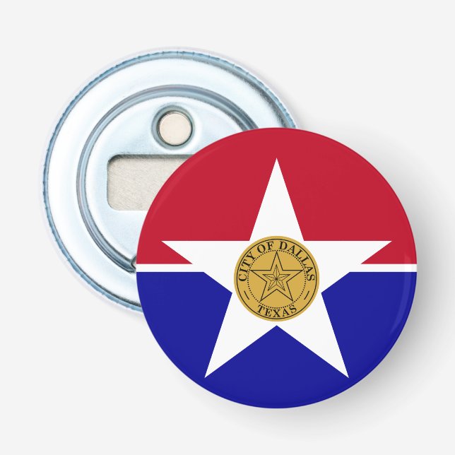Bottle opener with Flag of Dallas (Front)