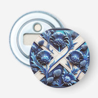 Bottle opener with Scottish Thistles Design