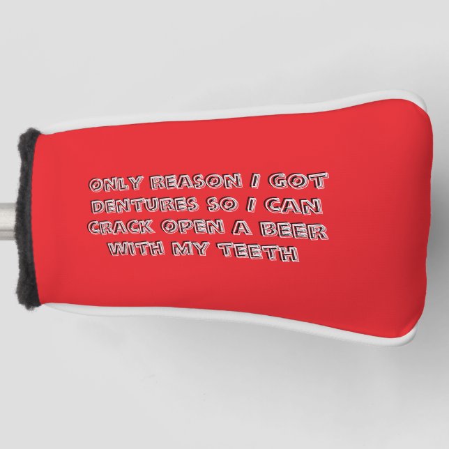 Bottle Opening Teeth  Golf Head Cover (Front)
