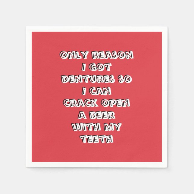 Bottle Opening Teeth Napkins (Front)