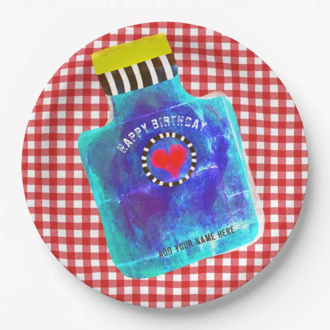 Bottle Paper Dinner Napkins Plate (Front)