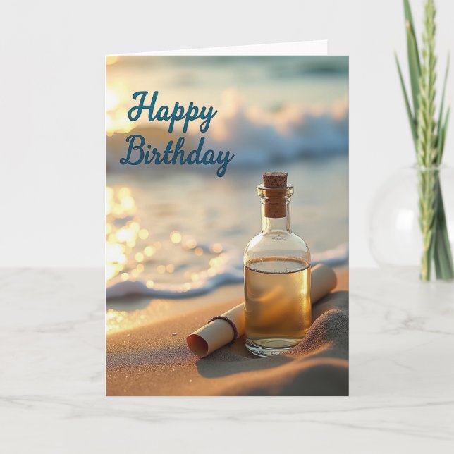 Bottle Scroll Birthday Card (Front)