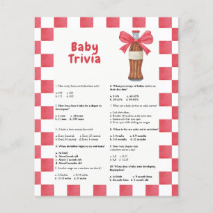 Bottle soda - Baby Trivia   Baby Shower Game