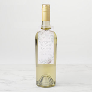 Bottle Tags Elegant Alabaster Peonies