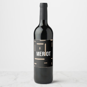 Bottle vine merlot desing wine label